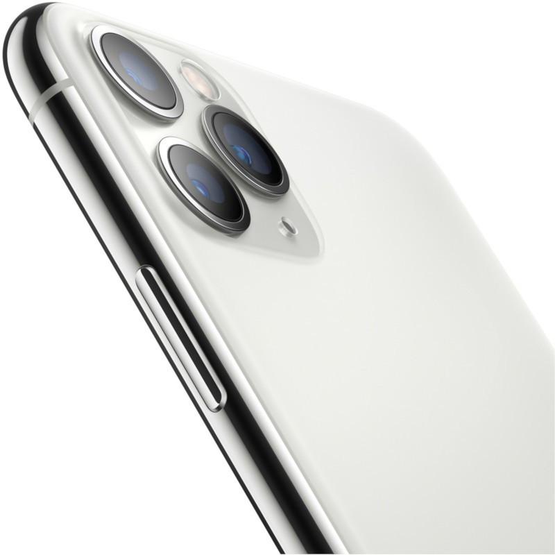 iPhone 11 Pro 256GB plata reacondicionado estado premium con triple cámara trasera, acabado plateado brillante y resistencia a salpicaduras de agua