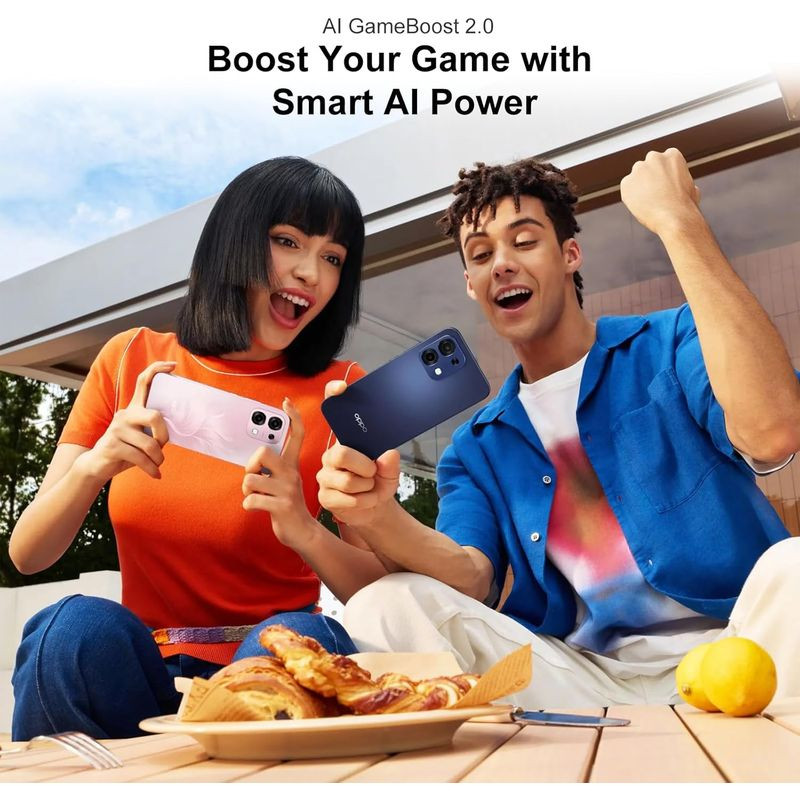 Oppo A6 Pro 5G 8GB/256GB Plata con acabado plateado elegante, módulo triple de cámaras traseras y pantalla amplia sin biseles, diseño delgado y moderno