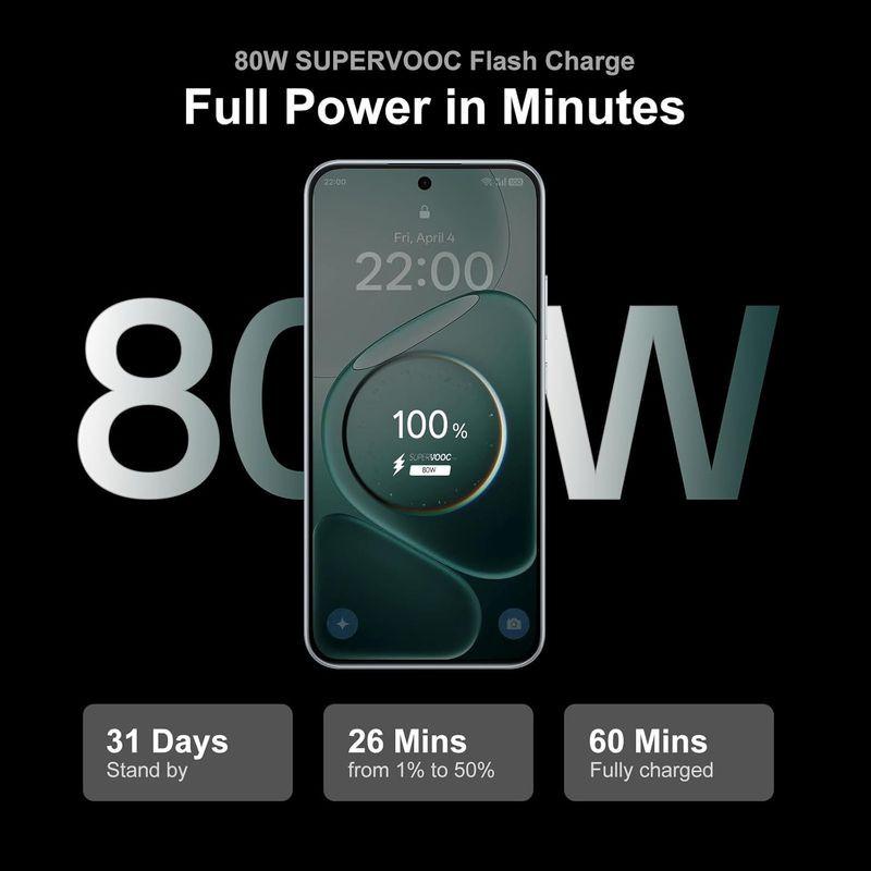 Oppo A6 Pro 5G 8GB/256GB Plata con pantalla perforada, indicador de carga 100%, carga rápida 80W SUPERVOOC, biseles finos y acabado metálico plateado