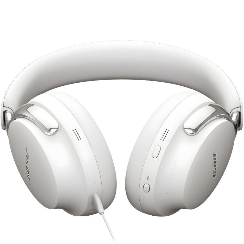 Bose QuietComfort Ultra 2 Gen Headphones Blanc avec arceau rembourré, coussinets moelleux, finitions métallisées élégantes et design circum-aural premium