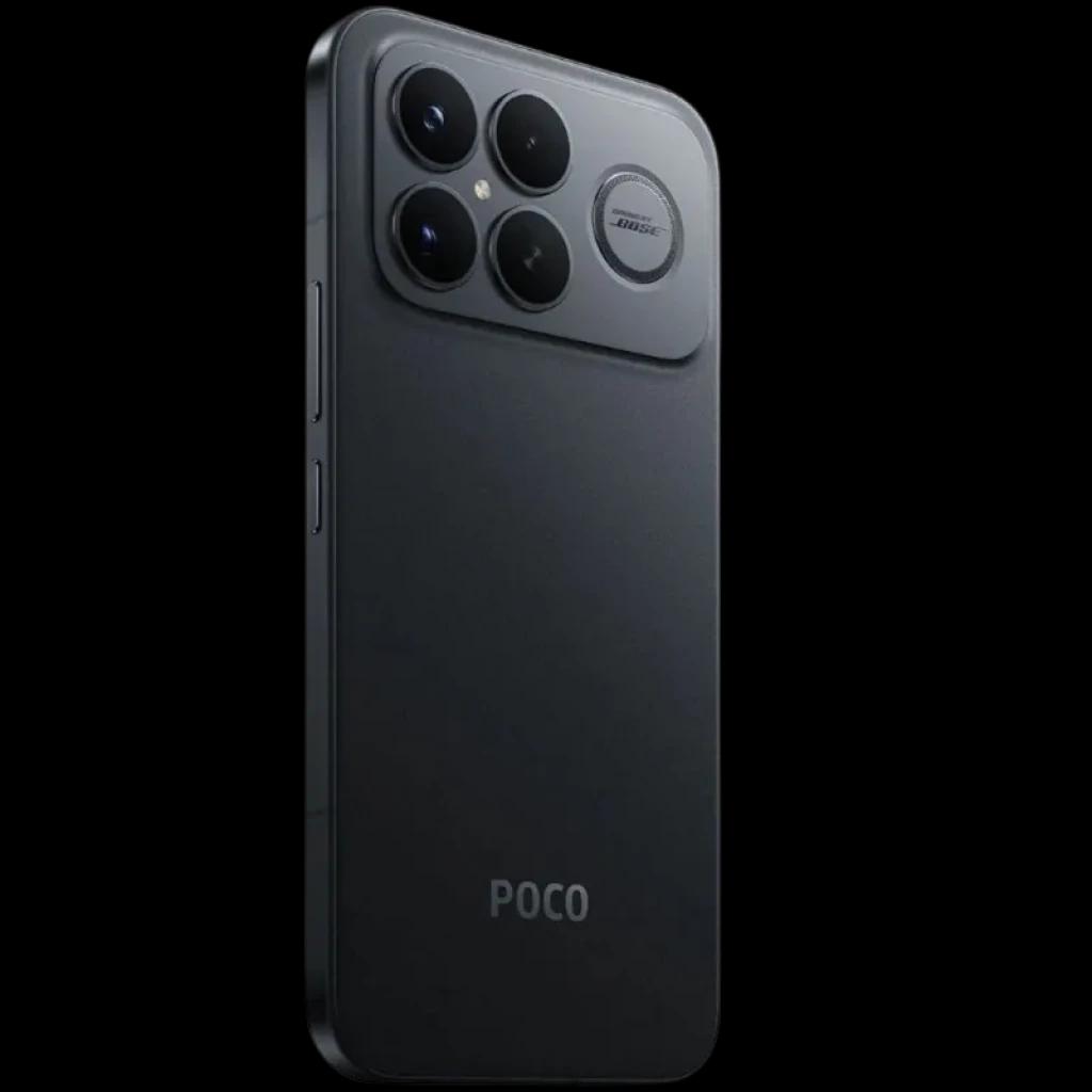 Xiaomi Poco F8 Ultra 5G 12GB/256GB Negro con acabado mate, bordes rectos y módulo trasero de cuatro cámaras grandes con anillo destacado en una lente