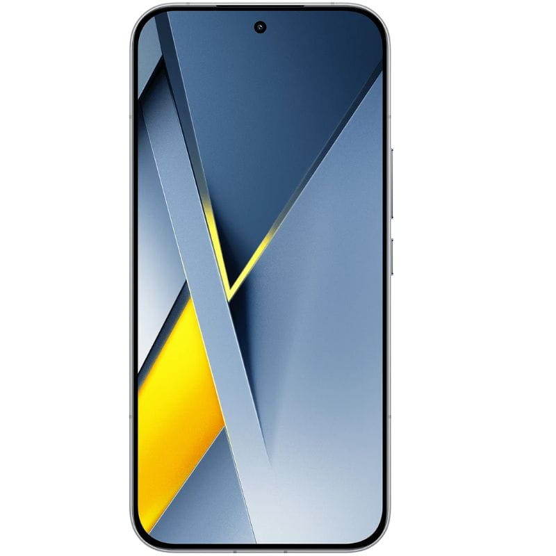 Xiaomi Poco F8 Ultra 5G 16Go/512Go Blue Denim avec grand écran bord à bord, poinçon centré, bords fins et lignes graphiques bleu gris avec accent jaune