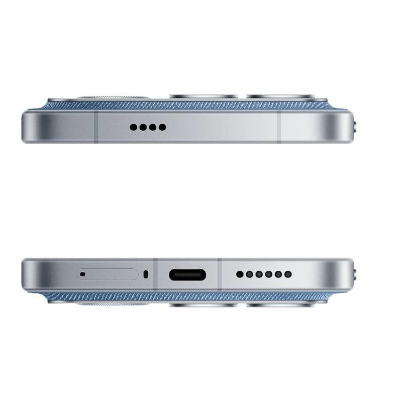 Xiaomi Poco F8 Ultra 5G 16Go/512Go Blue Denim, tranches en alu bleu texturé, module photo pro saillant, port USB‑C central, grilles audio symétriques