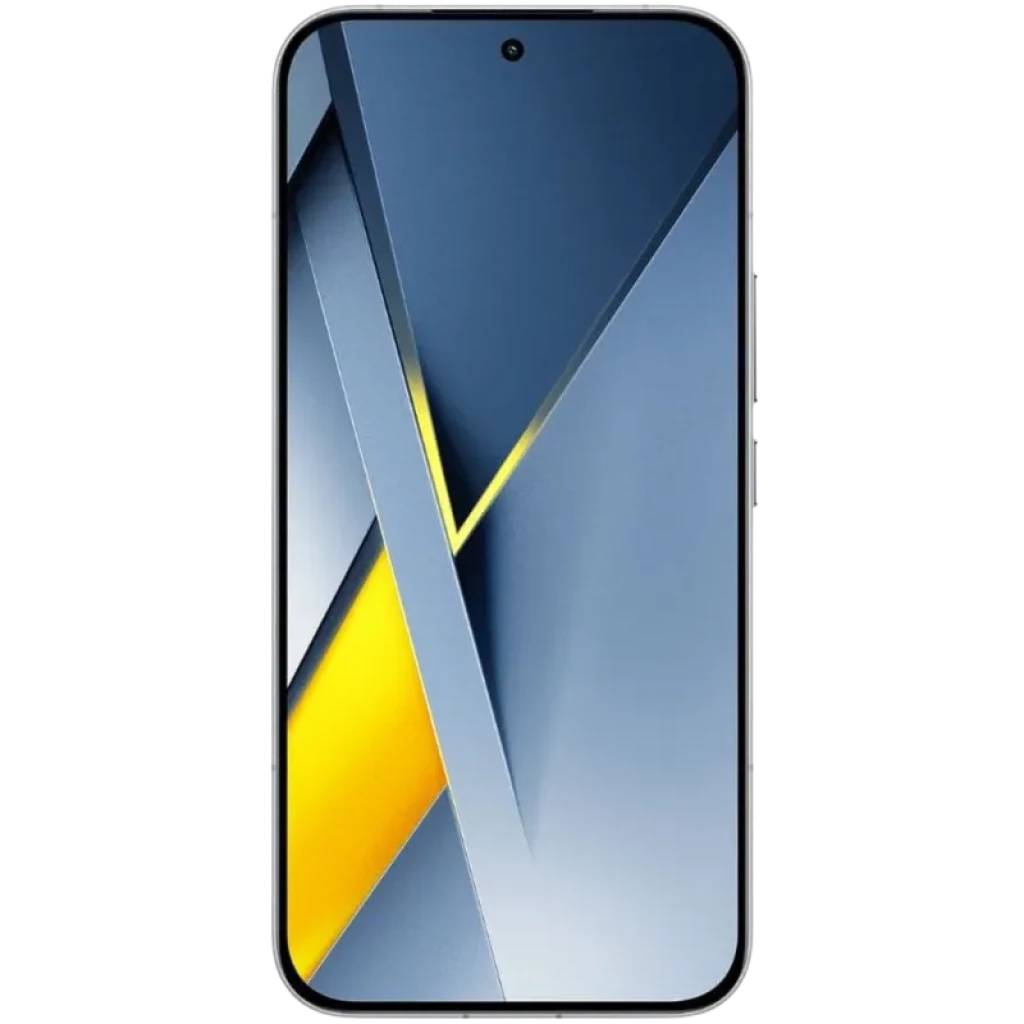 Xiaomi Poco F8 Ultra 5G 12GB/256GB Blue Denim con pantalla frontal sin marcos, perforación centrada para la cámara y diseño angular en tonos gris y amarillo