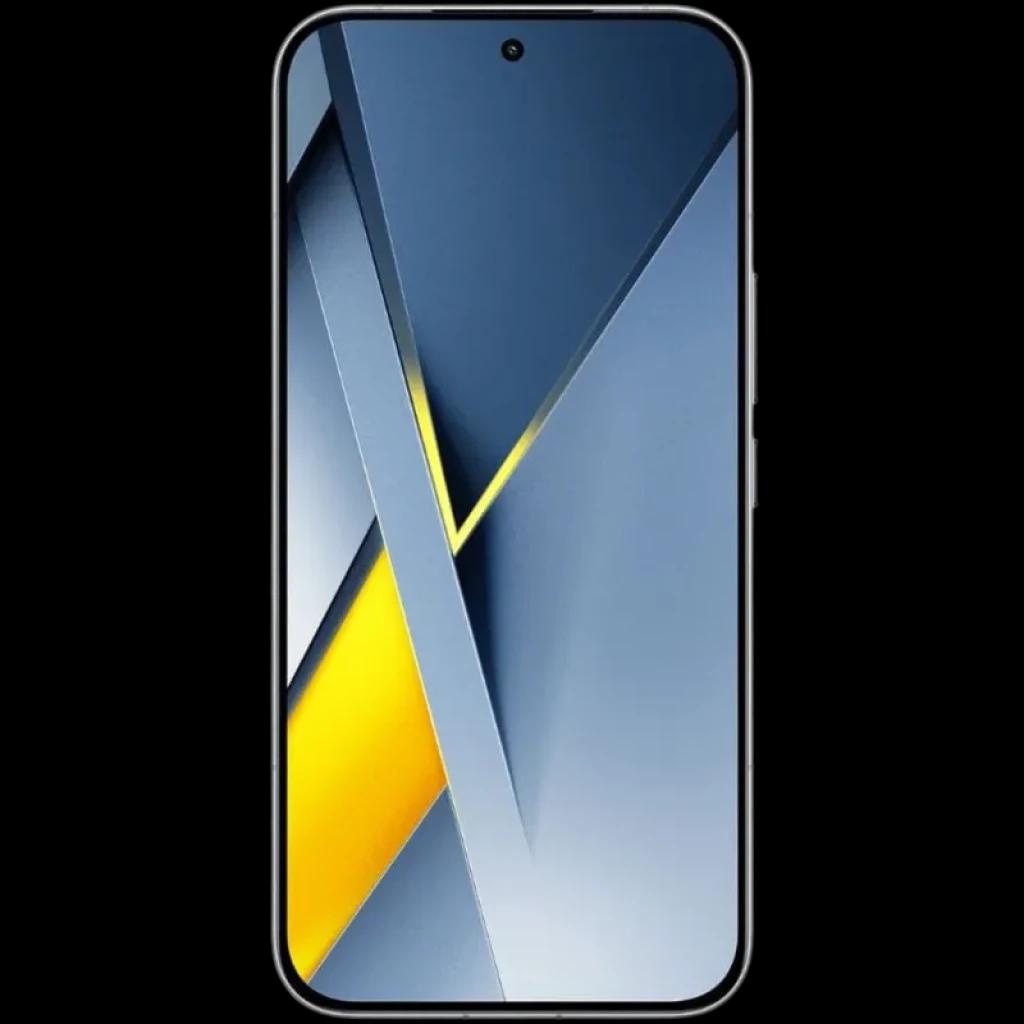 Xiaomi Poco F8 Ultra 5G 12GB/256GB Blue Denim con pantalla frontal sin marcos, perforación centrada para la cámara y diseño angular en tonos gris y amarillo