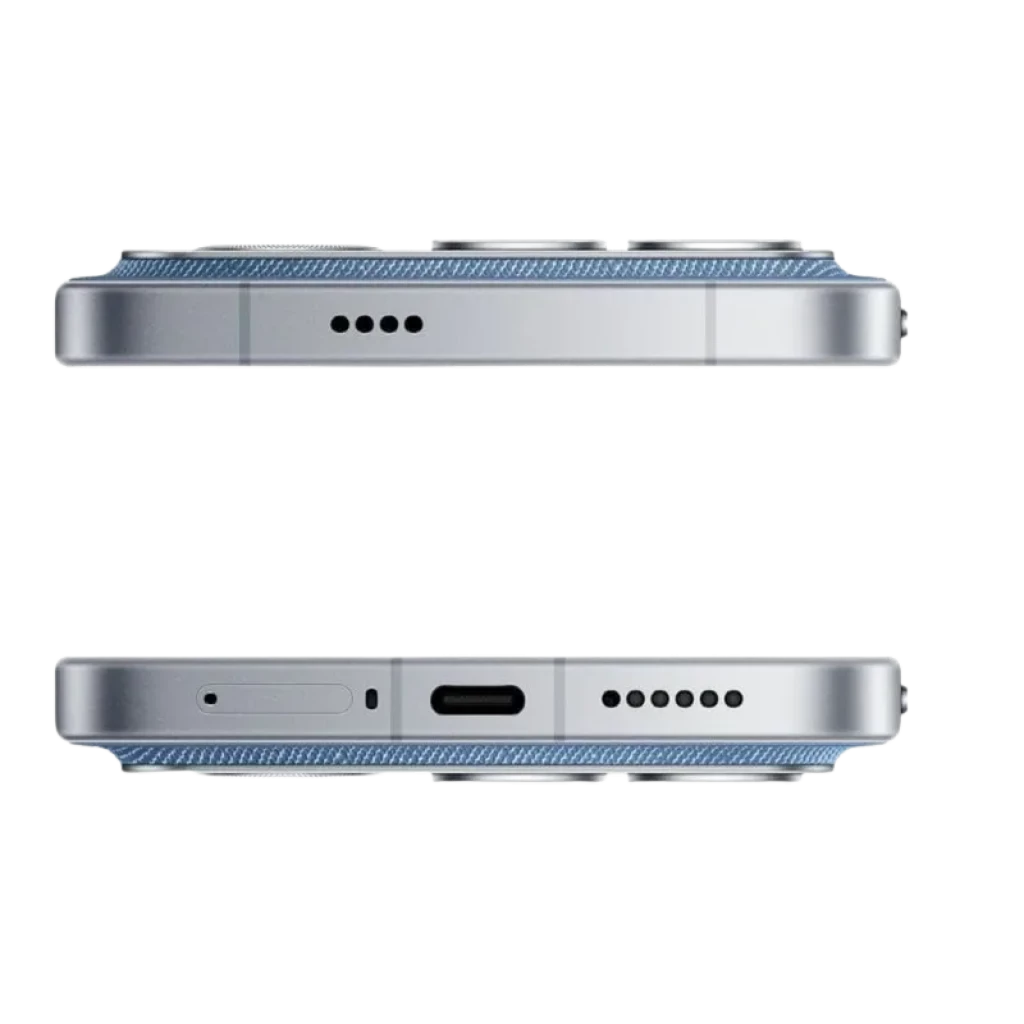 Xiaomi Poco F8 Ultra 5G 12GB/256GB Blue Denim con marco metálico azul, bordes planos texturizados, altavoces estéreo y puerto USB-C centrado