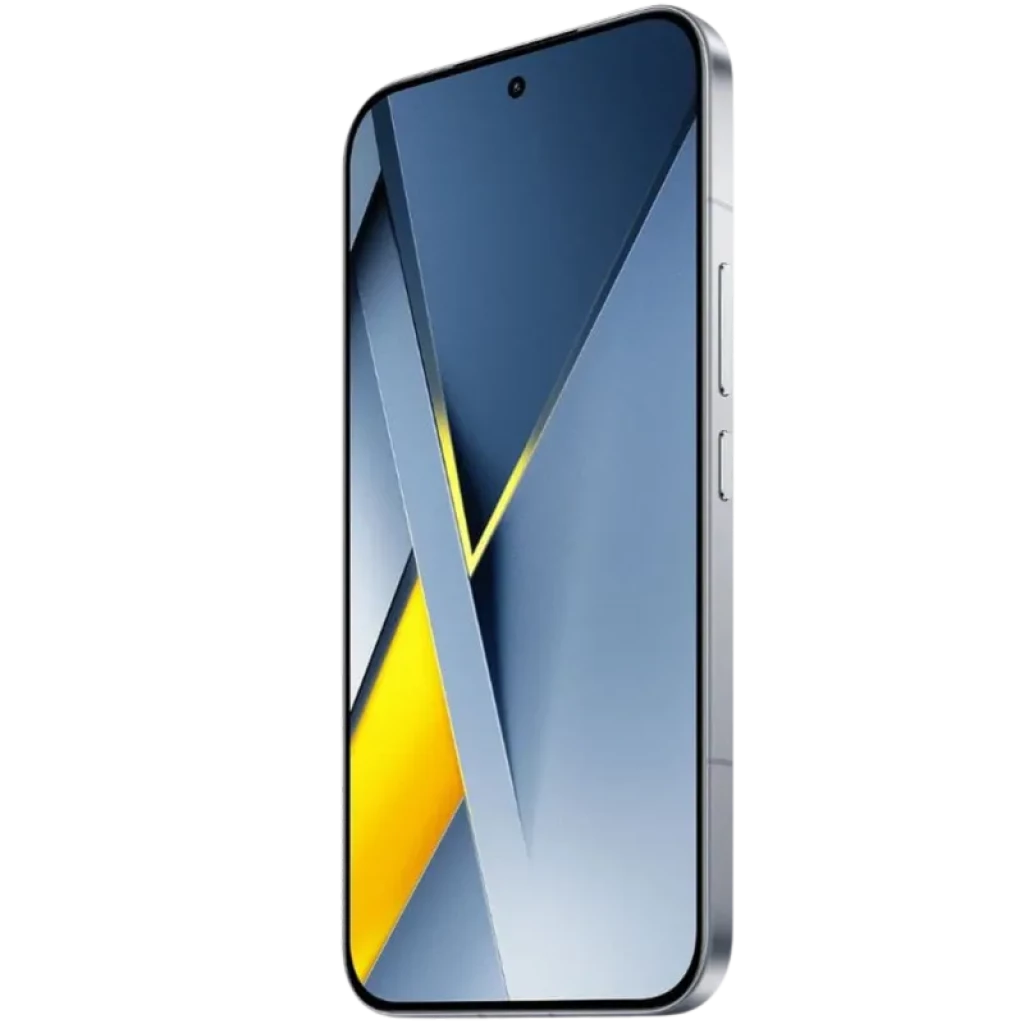 Xiaomi Poco F8 Ultra 5G 12GB/256GB Blue Denim con pantalla casi sin bordes, perforación central, marco metálico plano y botones laterales; diseño azul con