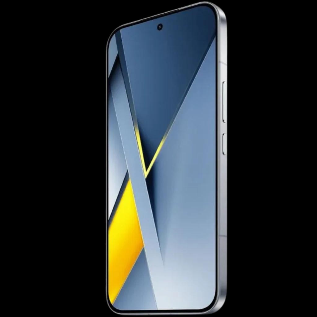 Xiaomi Poco F8 Ultra 5G 12GB/256GB Blue Denim con pantalla casi sin bordes, perforación central, marco metálico plano y botones laterales; diseño azul con