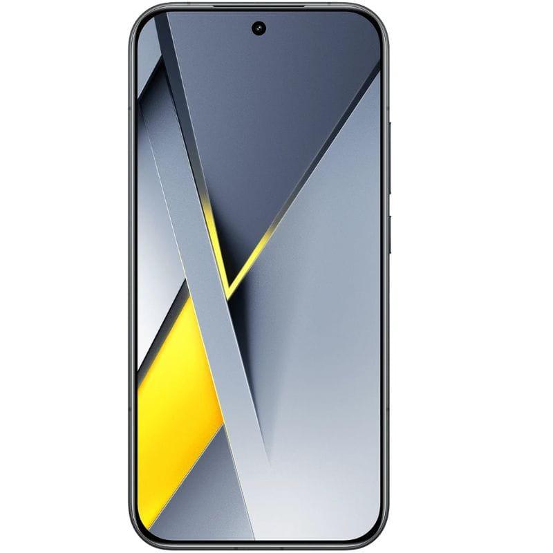 Xiaomi Poco F8 Pro 5G 12GB/512GB negro con batería 6210 mAh destacada sobre el interior del teléfono, marco metálico y botones laterales visibles