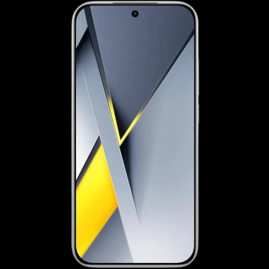 Xiaomi Poco F8 Pro 5G 12GB/256GB Plata con pantalla frontal amplia sin marcos, cámara selfie centrada en orificio y bordes metálicos plateados