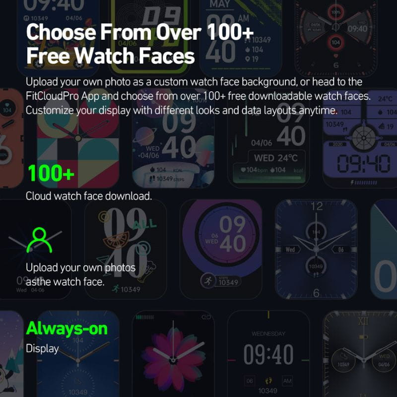 Zeblaze GTS 4 Negro - Reloj Inteligente con pantalla a color, múltiples carátulas personalizables, opción always-on y descarga de más de 100 watch faces