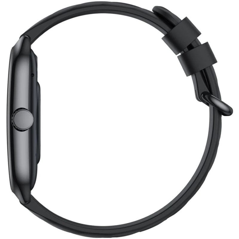Zeblaze GTS 4 Negro – reloj inteligente con caja delgada, corona lateral, acabado mate y correa de silicona ajustable en tono negro uniforme