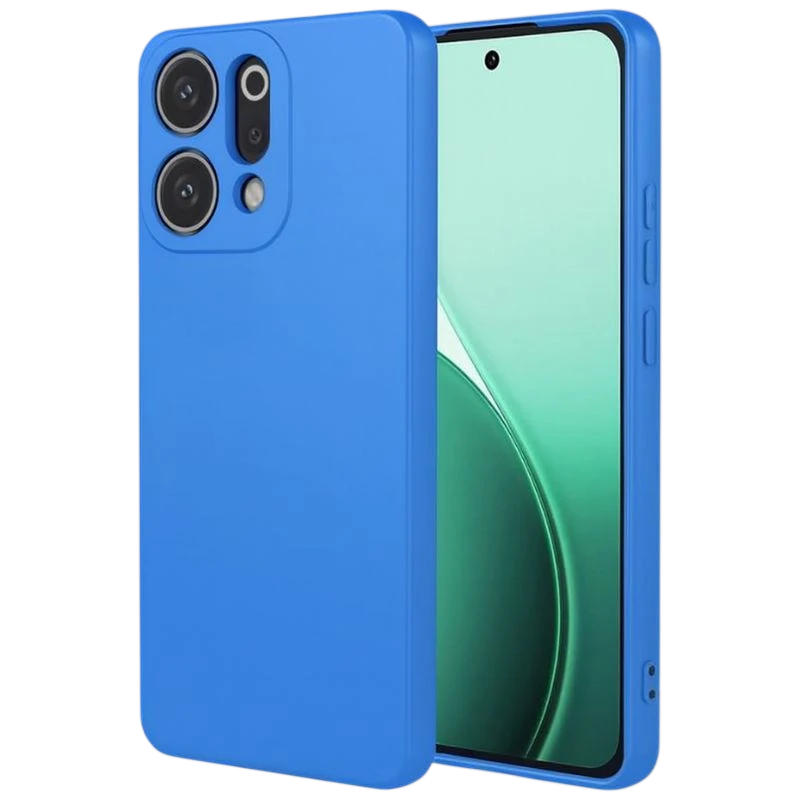 Funda Oppo Reno14 Square Liquid Premium Azul con acabado suave, color azul vibrante, bordes elevados, recortes precisos para cámara y botones protegidos