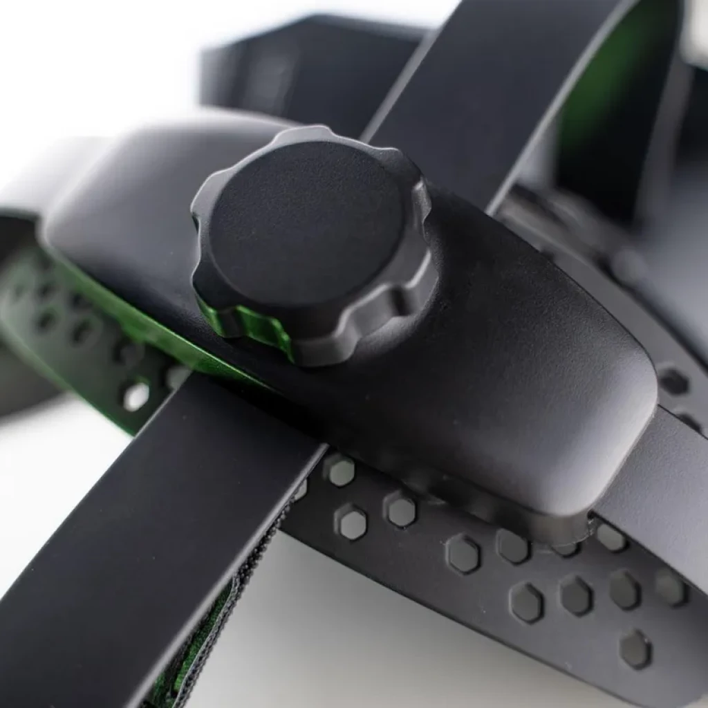 Sangle pour casque RV Pimax Crystal avec molette de réglage, bande perforée antidérapante et appui robuste pour un ajustement précis et confortable