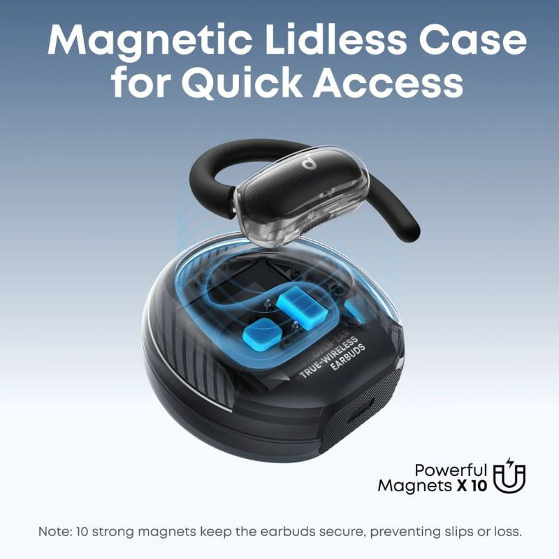 Soundcore V40i Preto - Auriculares Bluetooth com estojo sem tampa magnético, ímanes fortes, earbuds in-ear e design compacto para acesso rápido