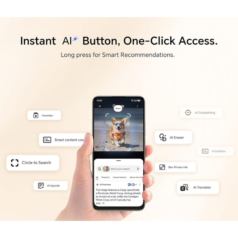 Honor X7D 6GB/128GB Negro con pantalla grande sin bordes, cámara frontal en agujero, interfaz clara y funciones AI como traducir, borrar y desenfocar datos