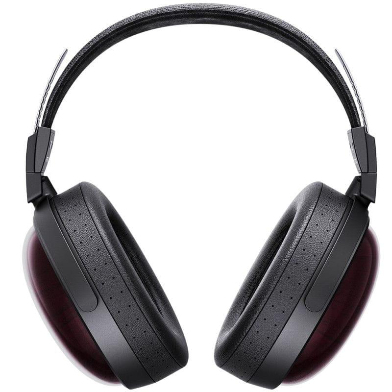 FiiO FT13 Noir - Casque supra-auriculaire avec arceaux rembourrés, coussinets perforés noirs et coques bordeaux brillantes au design élégant
