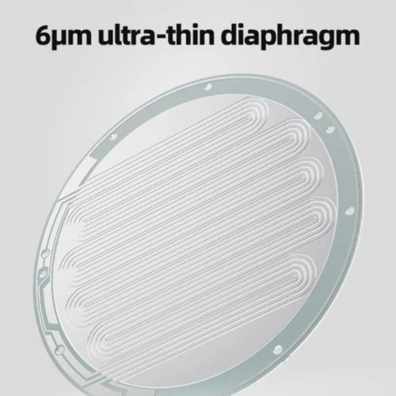 Diafragma ultrafino de 6 μm para FiiO FT5, diseño circular con patrón ondulado y perforaciones perimetrales, optimizado para auriculares planar magnéticos