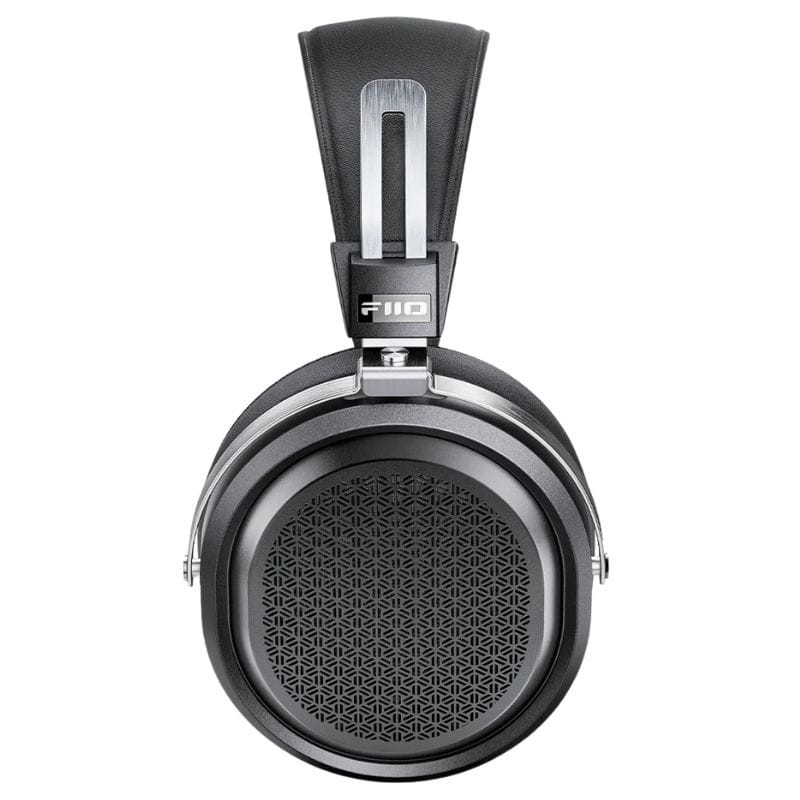 FiiO FT1 Pro Auriculares Hi-Fi con cable, diseño over-ear negro, rejilla geométrica metálica, diadema acolchada y brazos de aluminio pulido