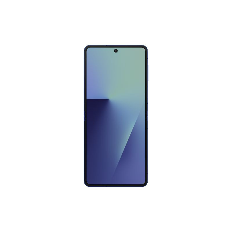 Samsung Galaxy Flip7 5G bleu rénové état premium, écran bord à bord avec poinçon central, bords fins et design moderne, 12 Go RAM 256 Go stockage