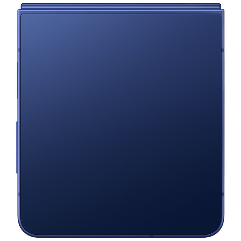 Samsung Galaxy Flip7 5G bleu replié, coque lisse premium, format carré compact, bords arrondis, finition mate élégante, 12 Go 256 Go rénové état premium