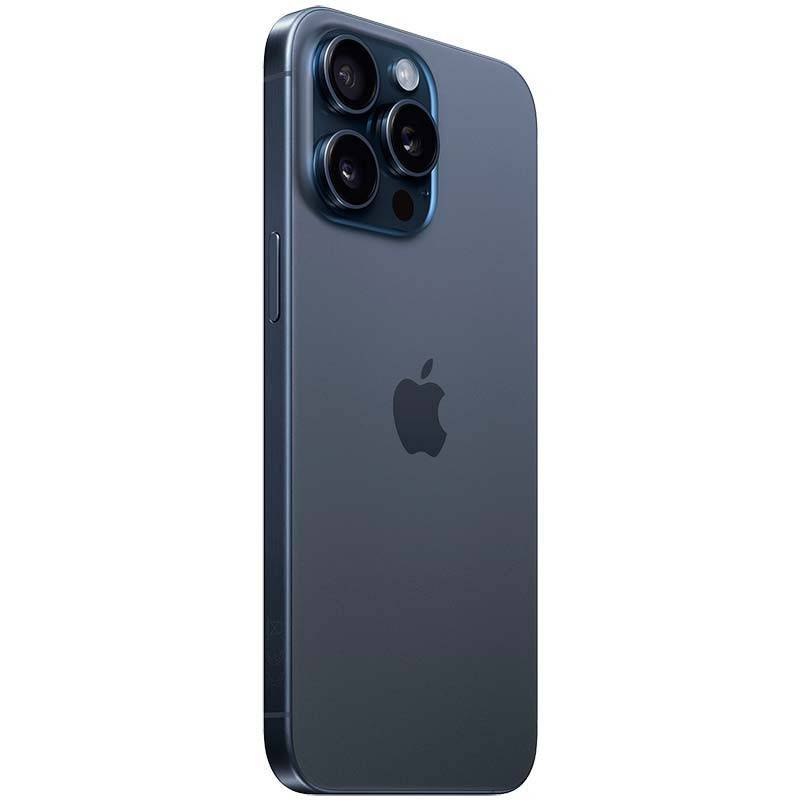 iPhone 15 Pro Max 5G 512Go Titane Bleu Renewed État Excellent, module photo triple grand angle et téléobjectif, flash LED, capteur LiDAR visible
