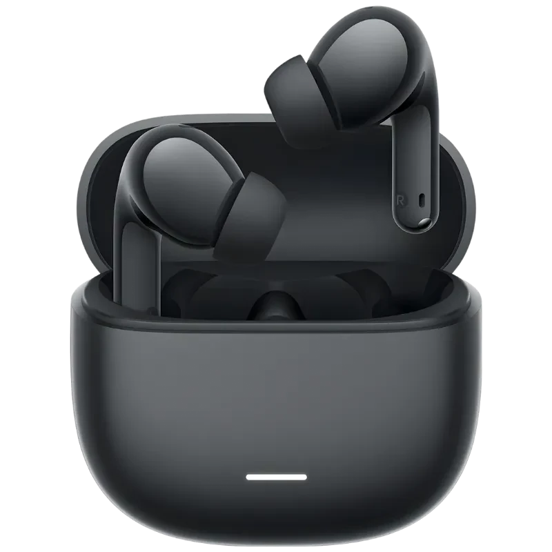 Xiaomi Redmi Buds 8 Lite Negro con estuche de carga mate, diseño in-ear con puntas de silicona, acabado brillante en los auriculares y luz LED frontal en el