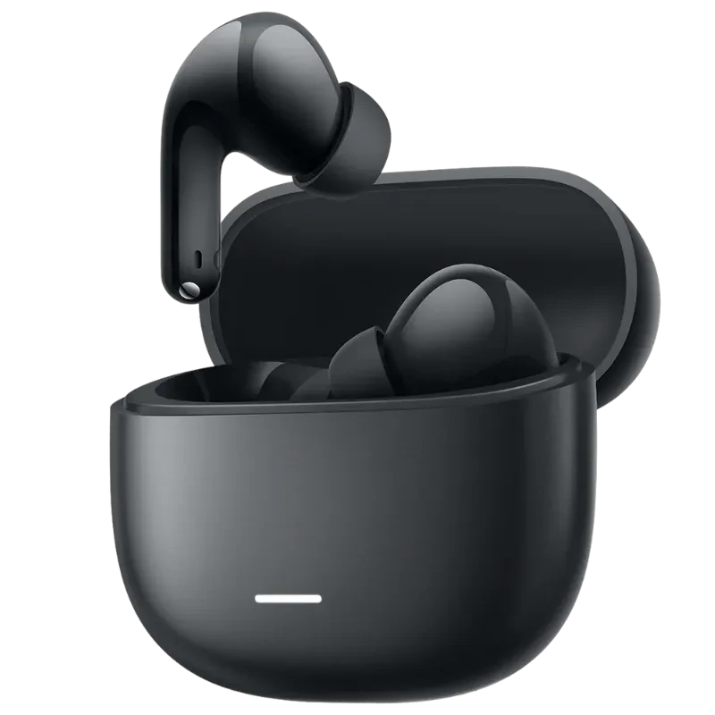 Xiaomi Redmi Buds 8 Lite Negro con estuche mate compacto, indicador LED frontal y auriculares in-ear de vástago corto en acabado negro elegante