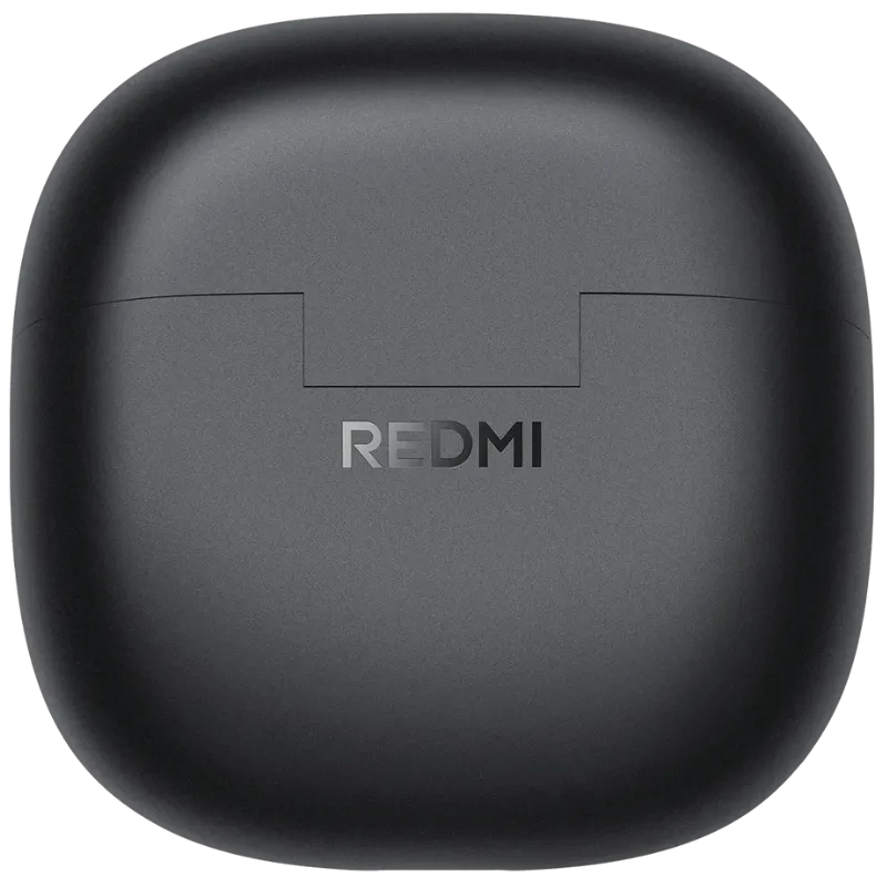 Xiaomi Redmi Buds 8 Lite Negro: estuche de carga compacto mate con bordes redondeados y logo REDMI al frente, diseño minimalista en color negro.