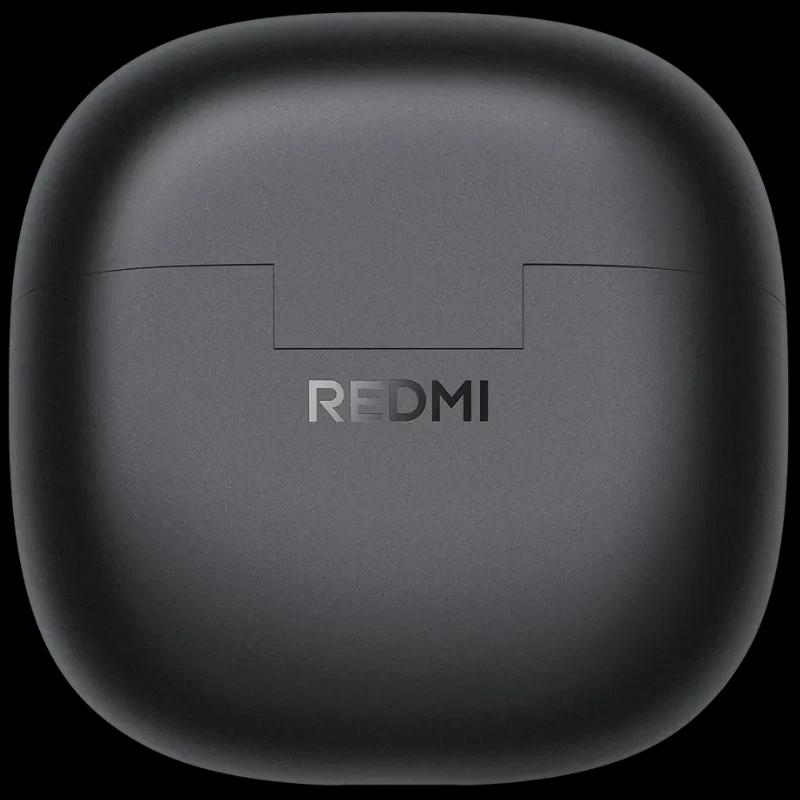 Xiaomi Redmi Buds 8 Lite Negro: estuche de carga compacto mate con bordes redondeados y logo REDMI al frente, diseño minimalista en color negro.