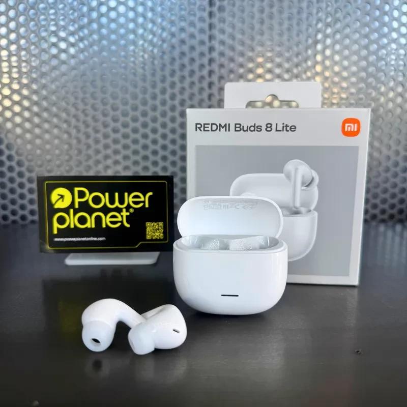 Xiaomi Redmi Buds 8 Lite Blanco con estuche compacto brillante, indicadores LED y diseño intraaural; auriculares ergonómicos con acabado blanco pulido