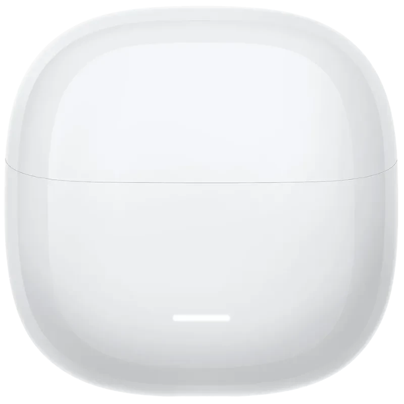 Xiaomi Redmi Buds 8 Lite Blanco estuche de carga compacto y brillante en blanco con indicador LED frontal y bordes redondeados, diseño minimalista