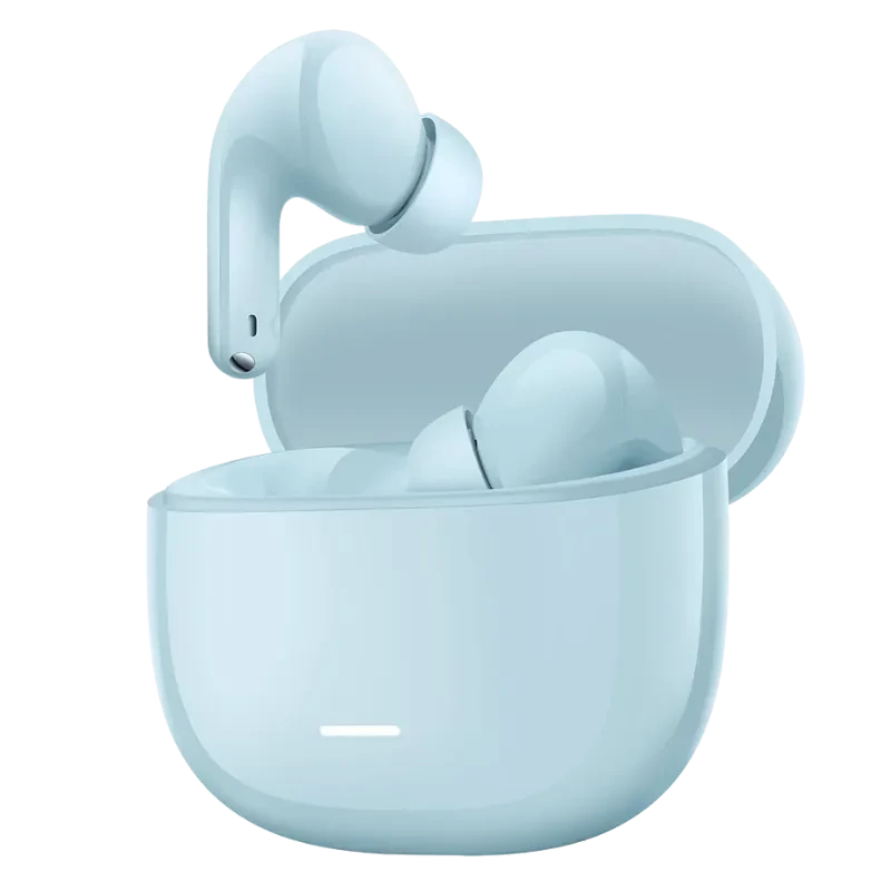 Xiaomi Redmi Buds 8 Lite Bleu, écouteurs sans fil bleus avec boîtier de charge arrondi, design compact, embouts intra-auriculaires et finitions mates