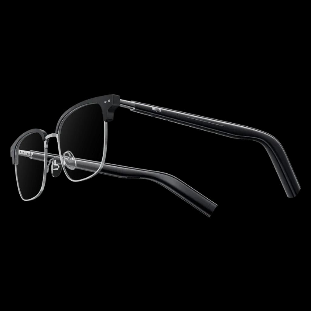 Mijia Smart Audio Glasses Browline con montura browline negra, lentes transparentes y varillas delgadas en negro, diseño ligero, autonomía hasta 13 h, IP54