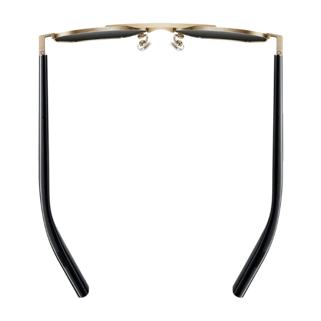 Varilla de gafas Mijia Smart Audio Glasses Piloto en negro brillante, diseño delgado con bisagra metálica y logo mijia discreto, estilo open ear Bluetooth