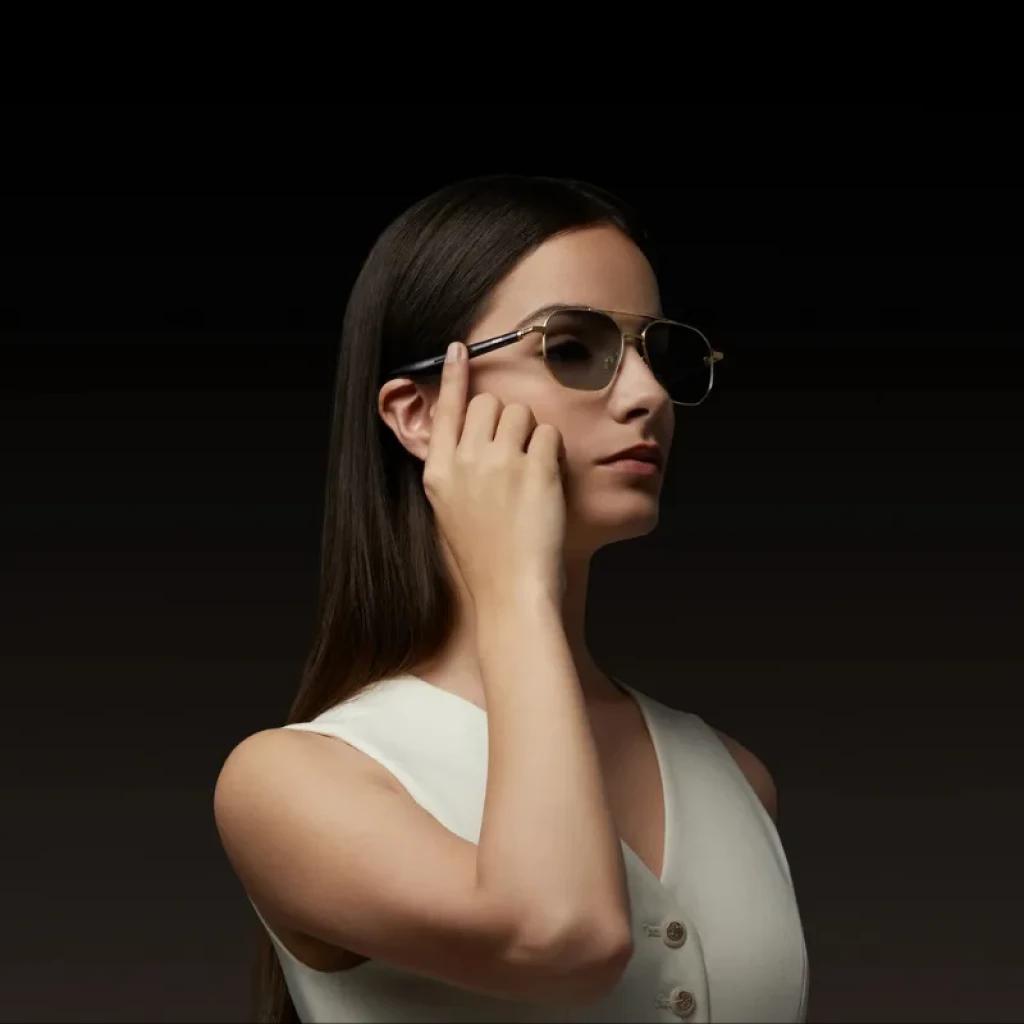 Gafas Mijia Smart Audio Glasses Titanio con montura liviana, varillas negras, lentes con filtro de luz azul y 4 micrófonos integrados