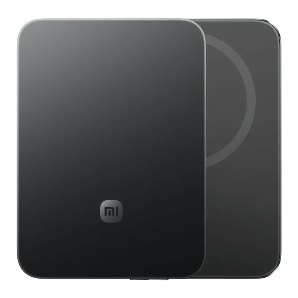 Xiaomi UltraThin Magnetic Power Bank 5000 15W Negro 5000 mAh, diseño ultradelgado en negro mate con anillo magnético visible y logo Mi centrado en el frente