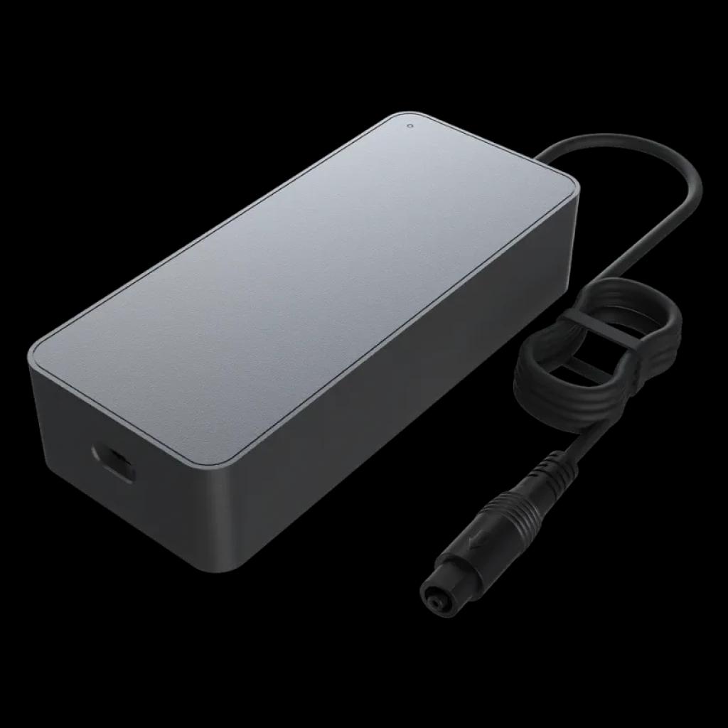 Carregador preto compacto para Xiaomi Electric Scooter Fast Charger 2, bloco retangular com acabamento fosco, porta e cabo destacáveis, potência 268W