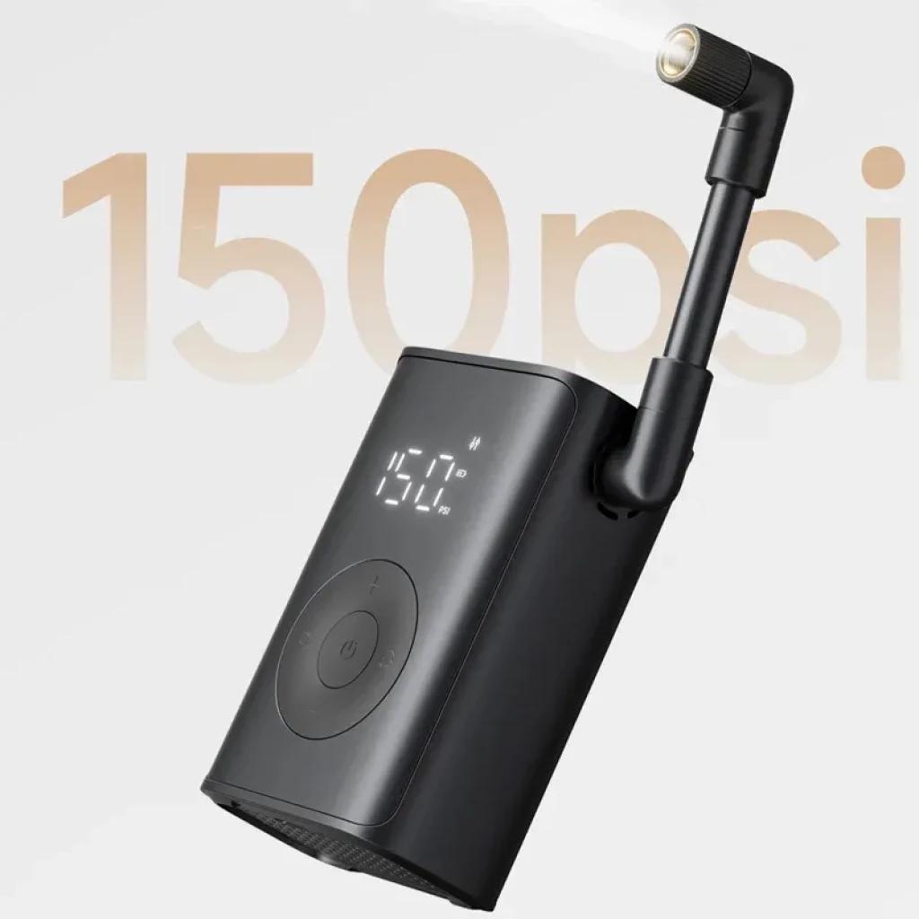 Compresor portátil Mijia con pantalla LED, manguera plegable y boquilla metálica; inflado hasta 150 psi