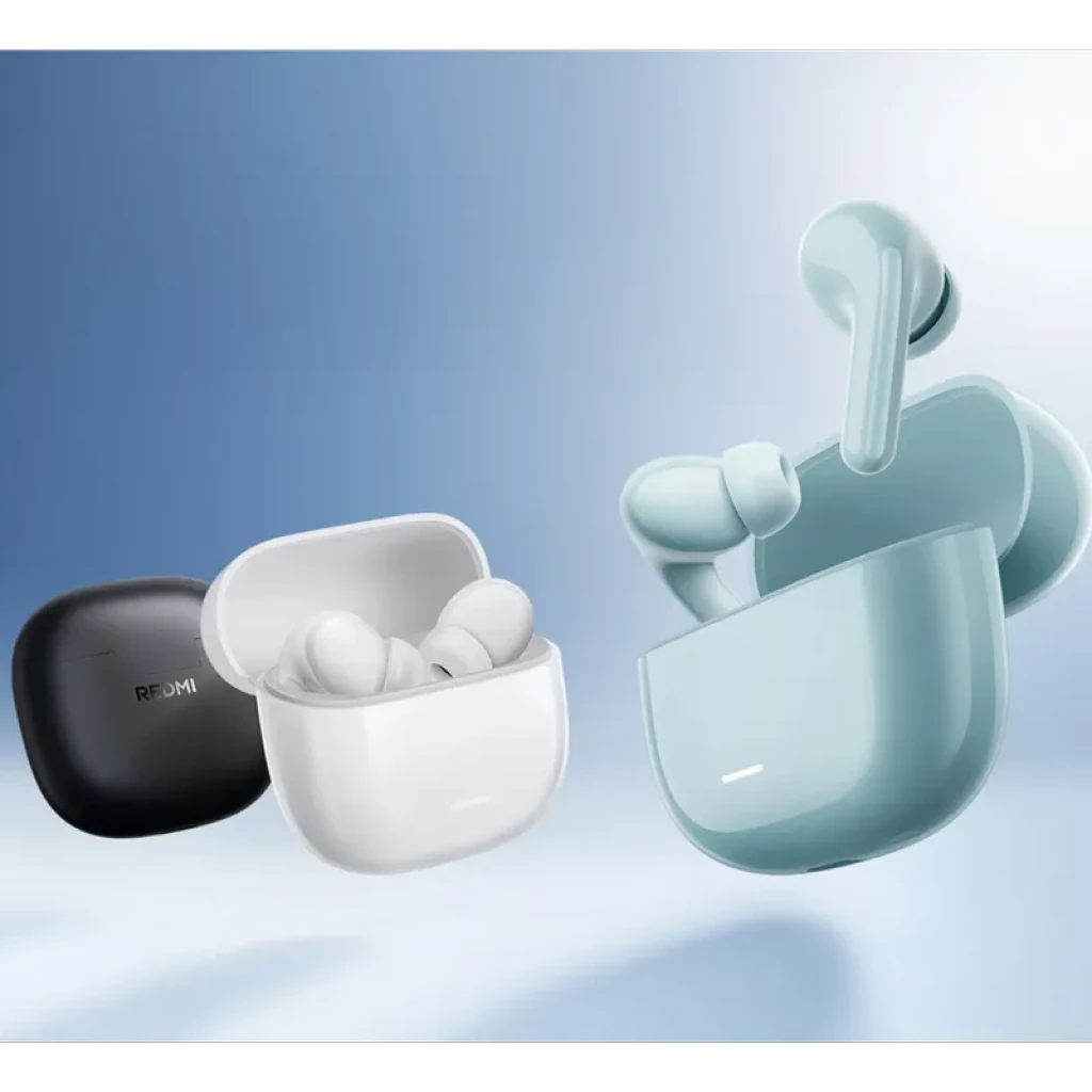 Xiaomi Redmi Buds 8 Pro ANC Negro con estuche compacto; se muestran también variantes en blanco y verde menta. Diseño in-ear con puntas de silicona y