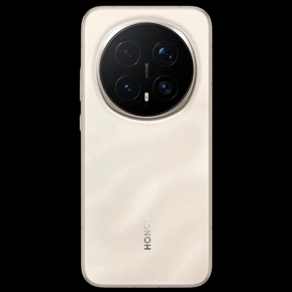 Honor Magic 8 Pro 5G 12GB/512GB dorado con trasera perlada y módulo circular negro de triple cámara, lentes simétricos y logo Honor vertical en la base