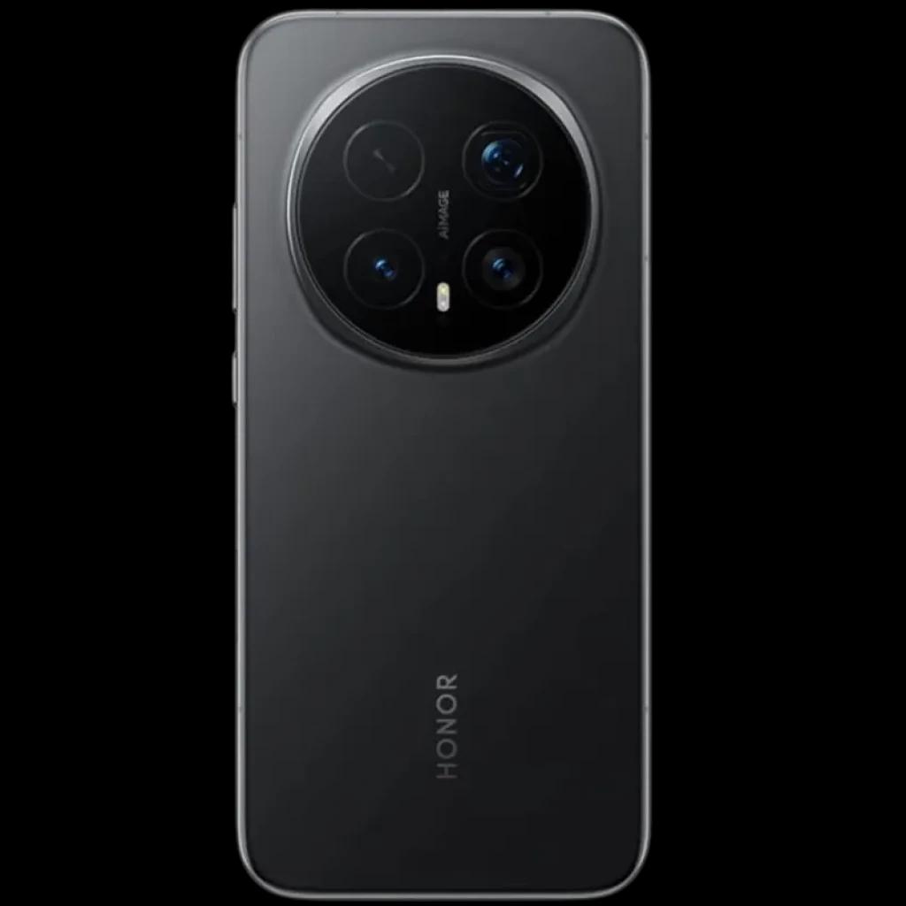 Honor Magic 8 Pro 5G 16GB/1TB Preto com traseira fosca, módulo circular elevado e três câmeras grandes com flash integrado, logo HONOR vertical