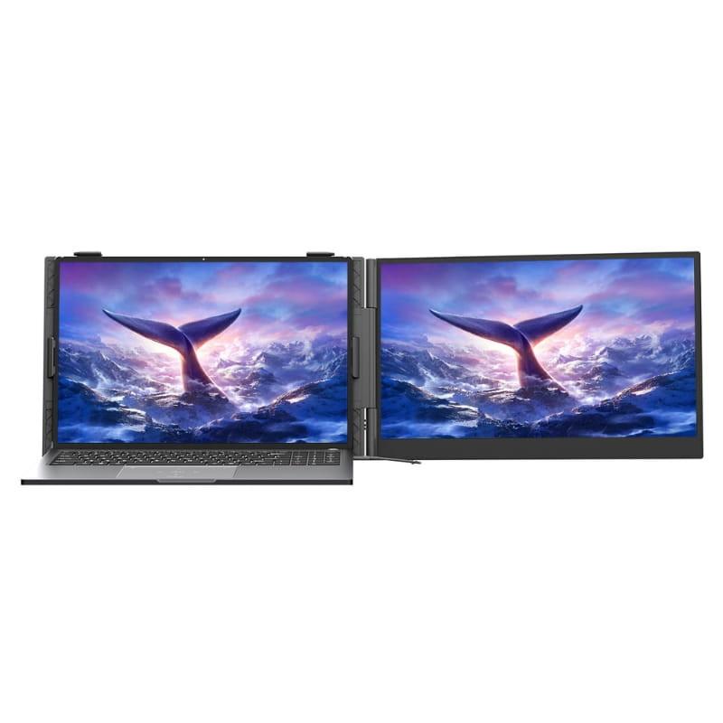 Blackview SCM6 14 pulgadas FHD IPS, monitor portátil de bisagra lateral, pantalla secundaria ultrafina con biseles delgados y conexión USB-C para laptops
