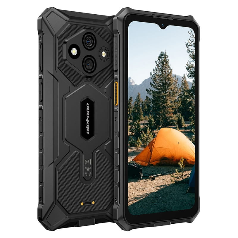 Ulefone RugKing 3 Pro 8Go/128Go Noir robuste avec coque antichoc, triple appareil photo arrière, écran goutte d’eau et boutons latéraux texturés