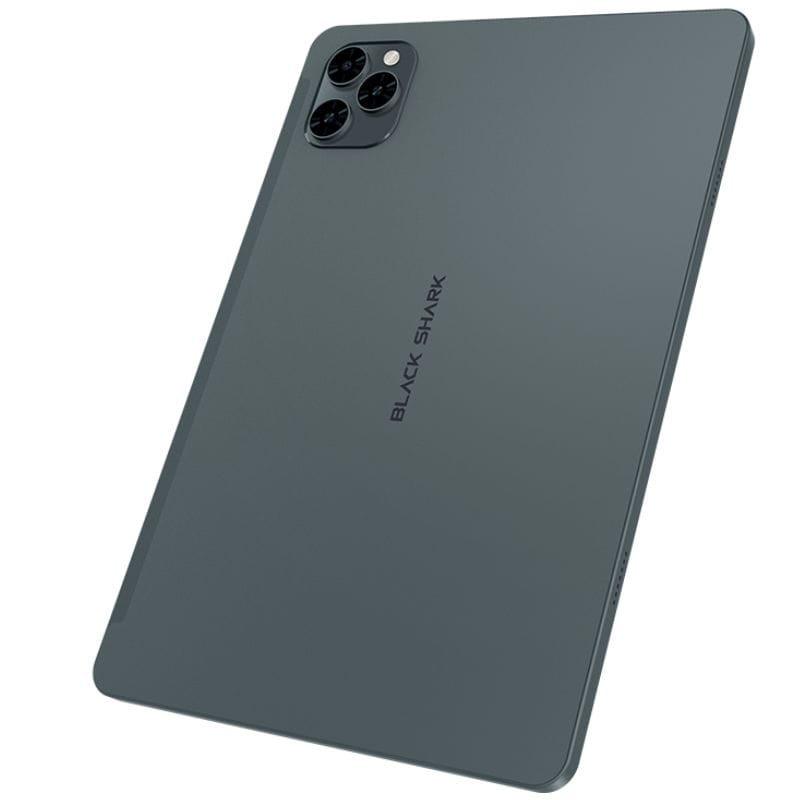 Black Shark Pad SE 10,1 pulgadas en color negro, acabado mate, cuerpo delgado y esquinas redondeadas, módulo trasero con triple cámara en marco cuadrado