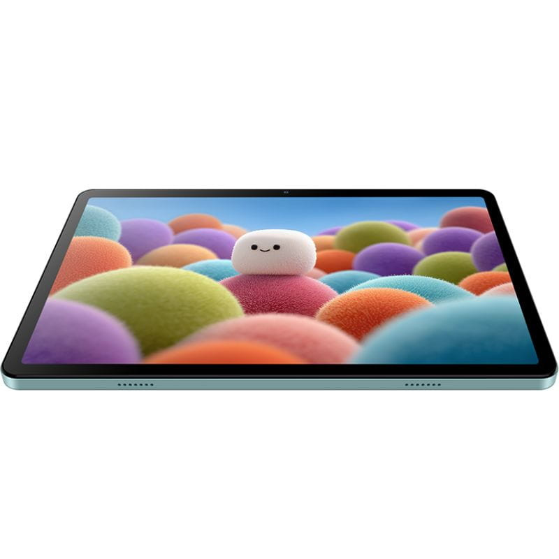 Tablet Black Shark Pad SE 10.1 azul con pantalla amplia, biseles delgados, cámara frontal centrada y altavoces dobles en borde inferior; diseño fino y moderno