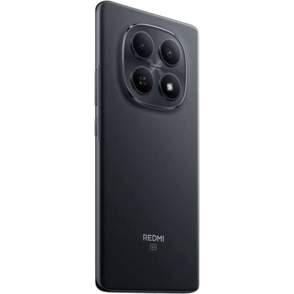 Xiaomi Redmi Note 15 5G 8GB/256GB Preto com traseira fosca e módulo de câmera quádrupla em ilha elevada; logo Redmi 5G discreto na base