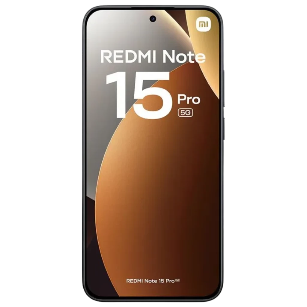 Xiaomi Redmi Note 15 Pro 5G 8GB/256GB Preto com tela ampla de bordas finas, câmera frontal em furo central e acabamento elegante em preto sofisticado