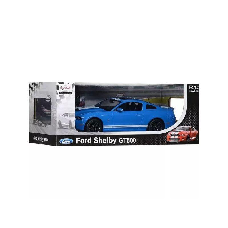 RASTAR R/C 1:14 Ford Shelby GT500 bleu vif en vitrine, carrosserie sportive détaillée, jantes noires, lignes agressives et finitions réalistes