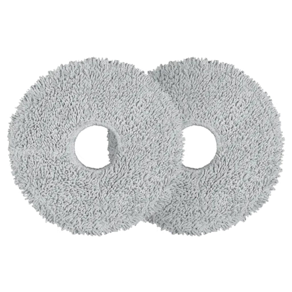 Par de almohadillas para trapeador de microfibra gris, forma circular con orificio central, compatibles con Xiaomi Robot Vacuum S10+ S20+ X20Pro X20Max